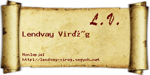 Lendvay Virág névjegykártya