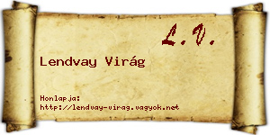 Lendvay Virág névjegykártya